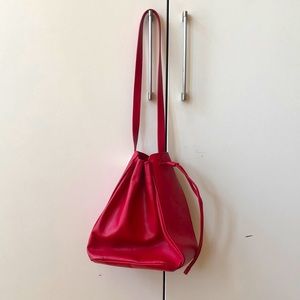 & other stories red leather bucket bag